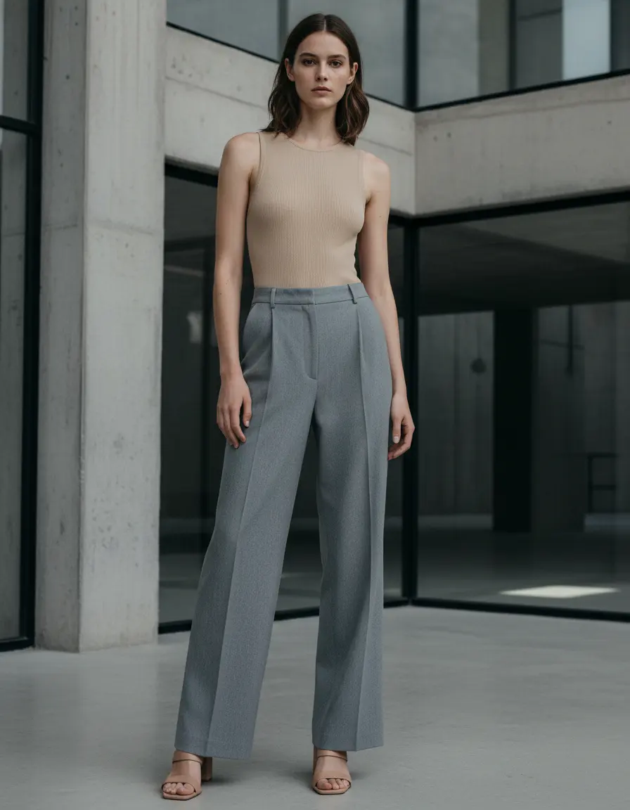 High fashion AI model image for premium clothing catalog listing