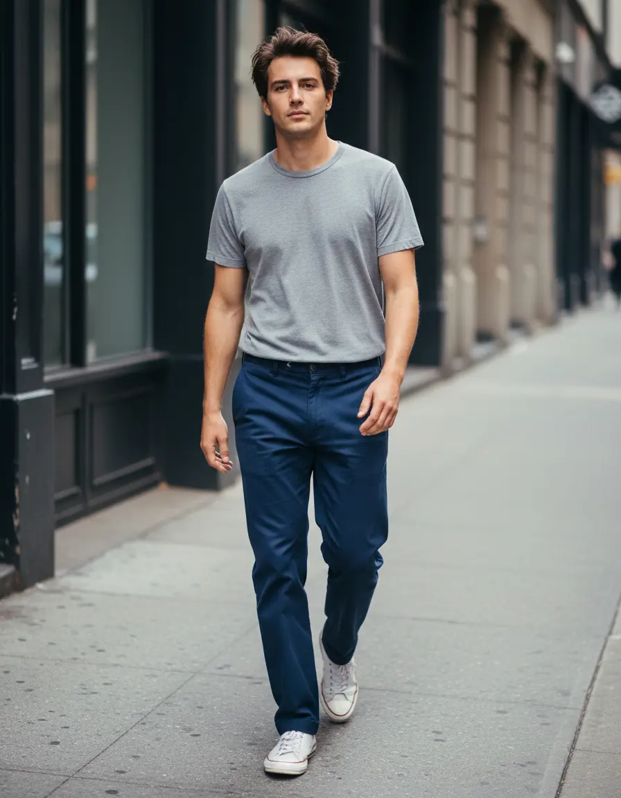Male casual AI fashion model image for ecommerce product listing